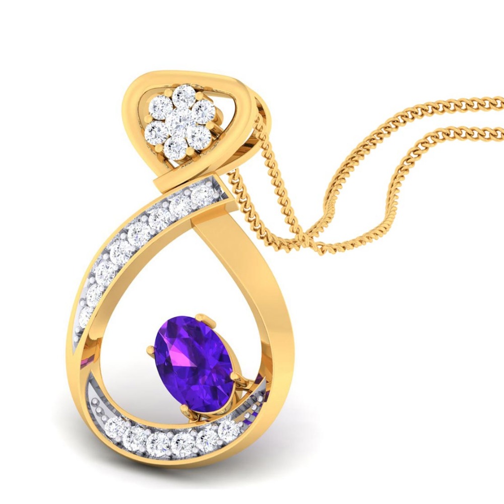 Stone diamond pendant
