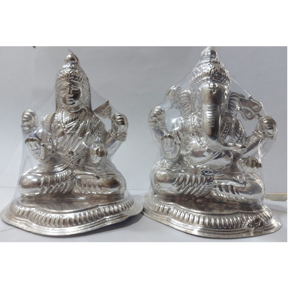 925 silver laxmi ji & ganpati ji murti pj-8787