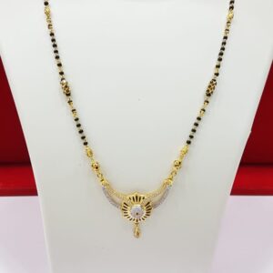 22k gold CZ With Flower design Mangalsutra