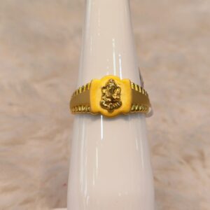 916 Gold Hallmark Ganesh Design Ring For Men