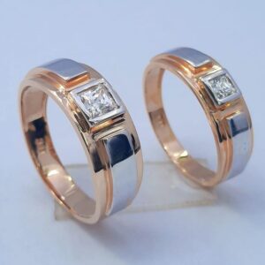 18KT Rose Gold Unique Design Hallmark Couple Ring