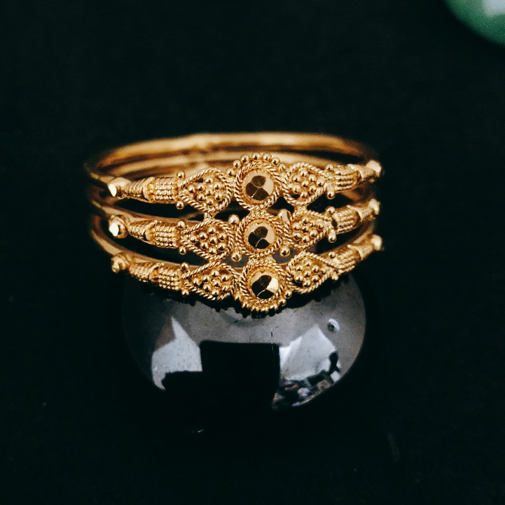 916 Gold 3 Layer Ladies Ring