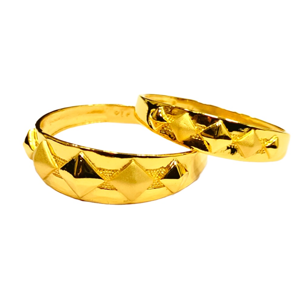 22KT Couple Plain Star Design Rings