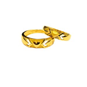 22KT Couple Plain Heart Design Rings