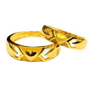 22KT Couple Plain Heart Design Rings