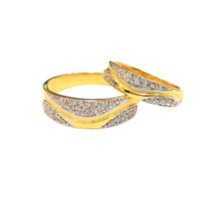 22KT Couple Cz Unique Design Rings