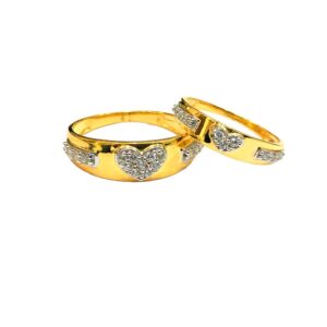 22KT Couple Cz Heart Design Rings