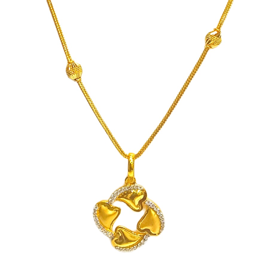 22KT Heart Design Chain Set