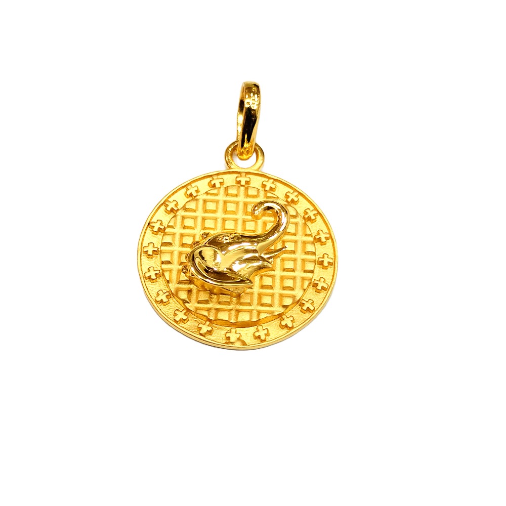 22KT Bahubali Elephant Design Pendant