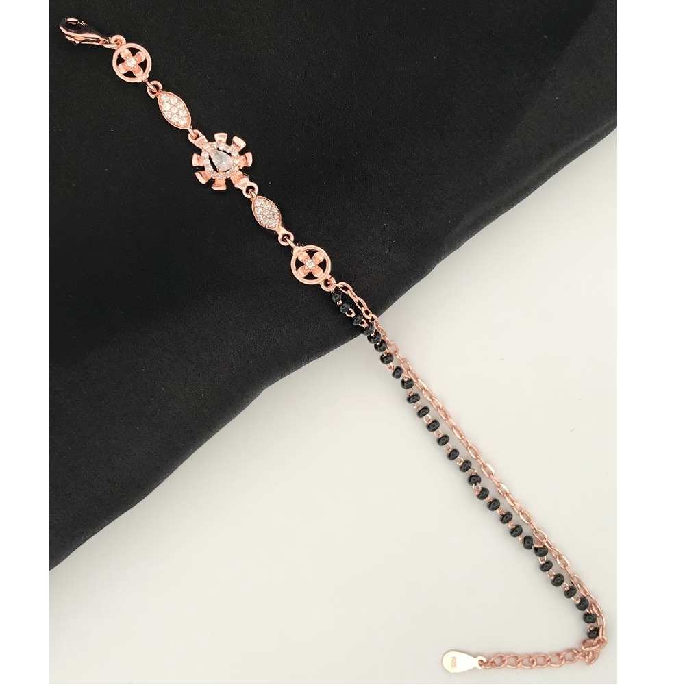 925 Silver Fancy Cz Design Mangalsutra Bracelet - Image 2