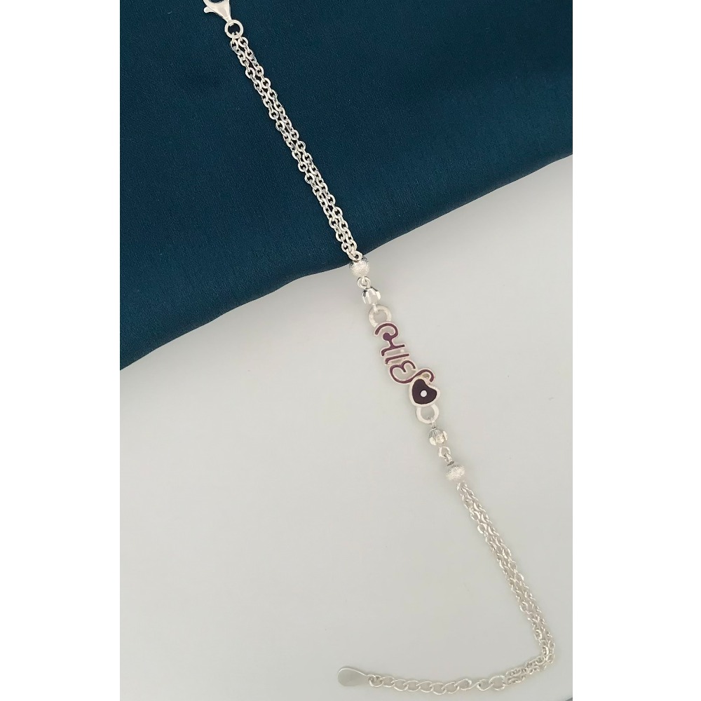 925 Silver Red Design Rakhi for Brother - Image 2