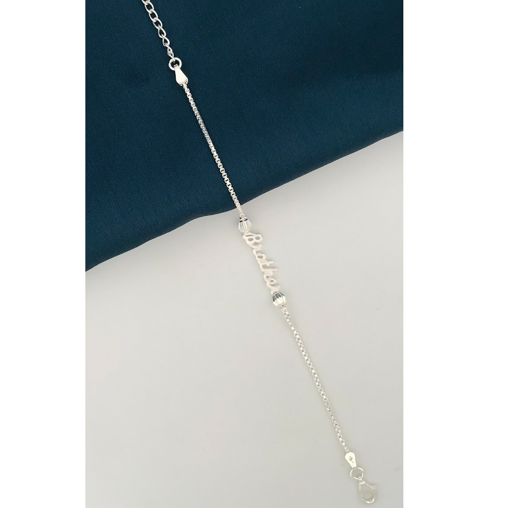 925 Silver Plain Brother Design Rakhi - Image 2