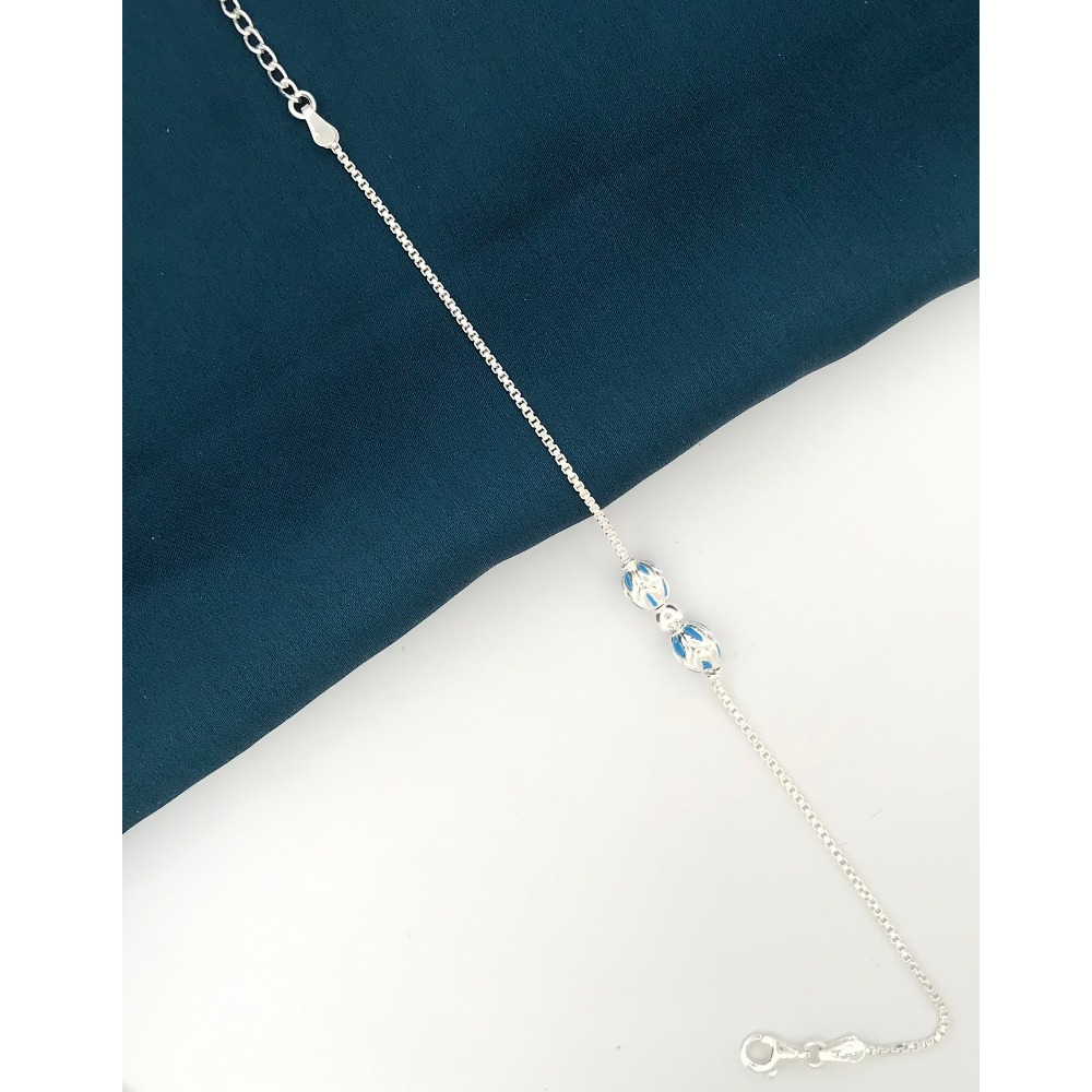 925 Silver Blue Unique Design Rakhi - Image 2