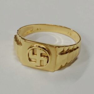 Gold delicate gents ring