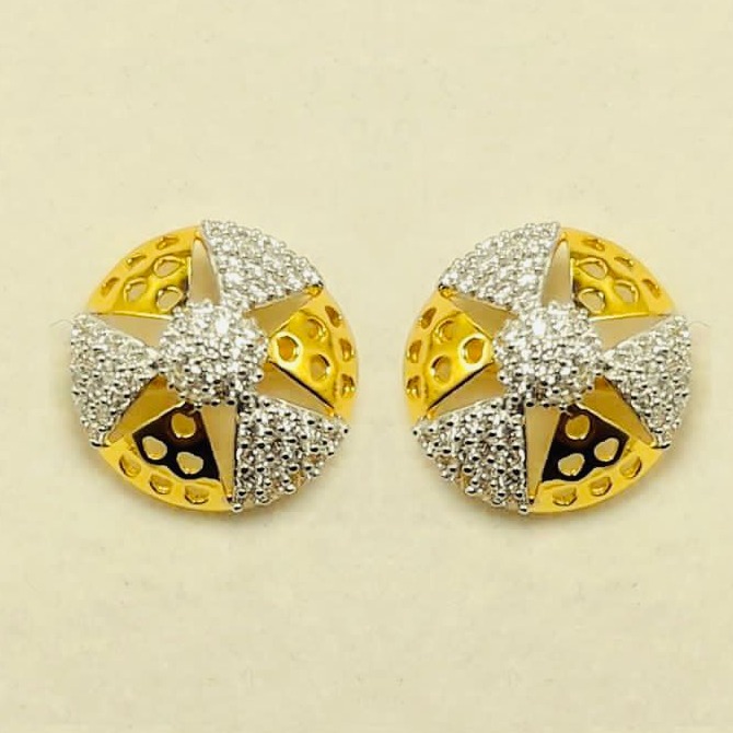 22 KT GOLD CZ EARRINGS TOP