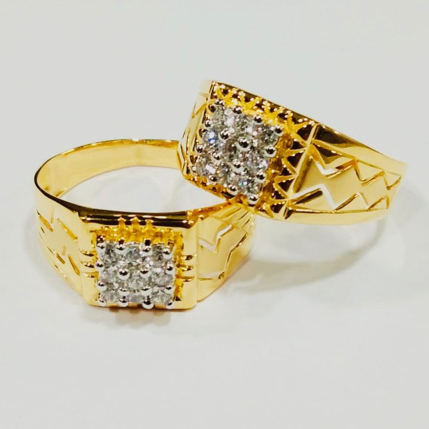 22 KT GOLD CZ COUPLE RINGS