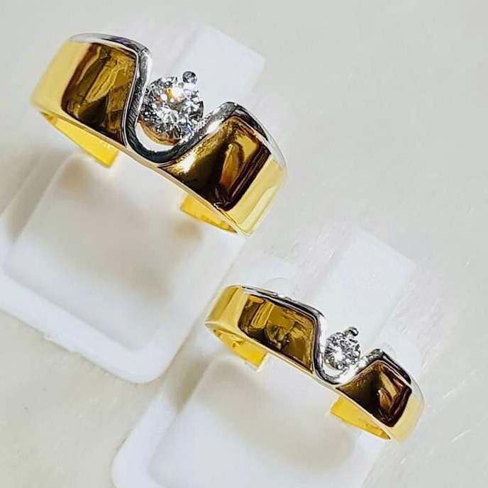 22 KT GOLD CZ COUPLE RINGS