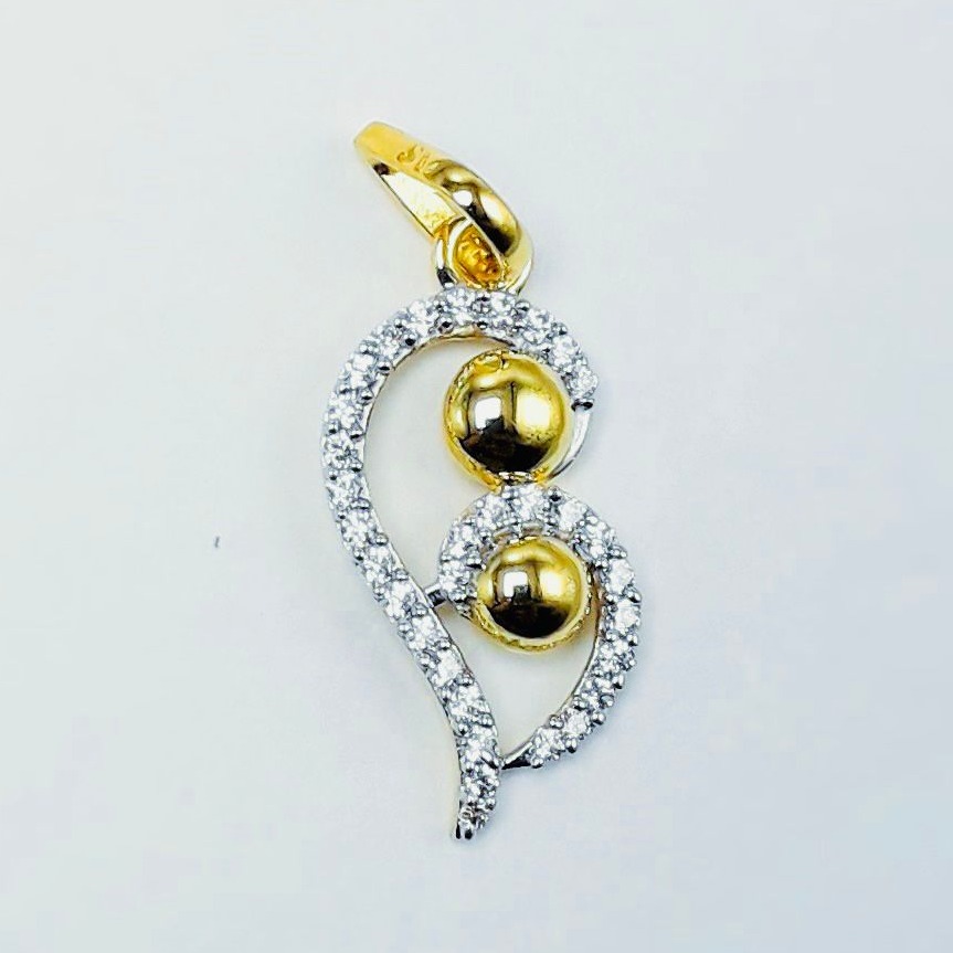 22 kt gold cz ladies pendant
