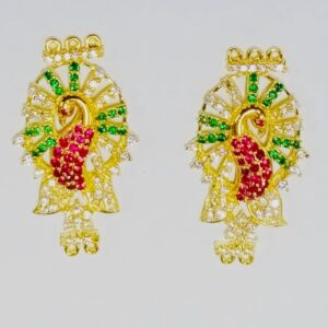 22 kT GOLD PEACOCK EARRINGS