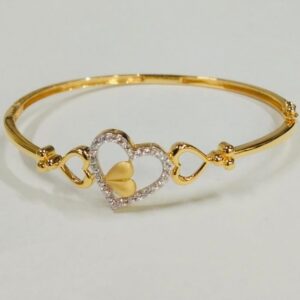 916 & 75 Gold Heart Design Bracelet