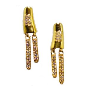 916 yellow gold long fancy CZ tops for women