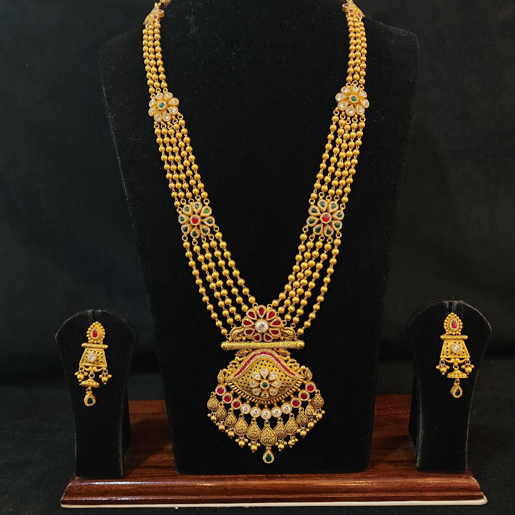 916 Gold Antique Swory Jadtar Long Set