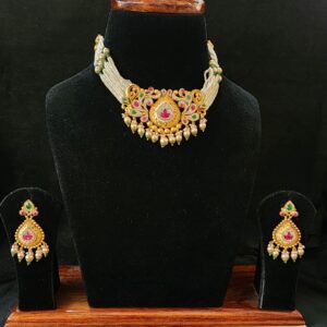 916 Gold Fancy Moti Unique Antique Short Set