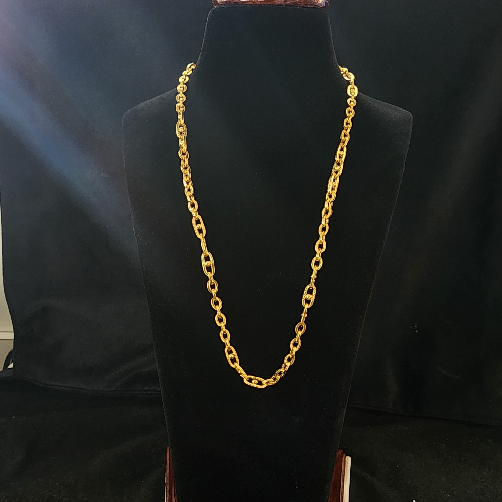 916 Gold Fancy Unique Gents Chain - Image 2
