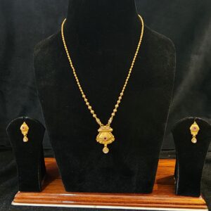 916 Gold Antique Jadtar Met Finishing Short Mangalsutra