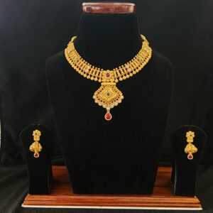 916 Gold Antique Swory Jadtar Short Set