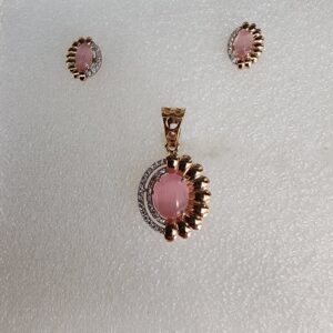 750 rose gold fancy butti pendant set