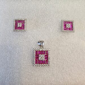 Sterling silver fancy unique pendant set