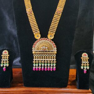 916 Gold Antique Swroxy Jadtar Fancy Long Set