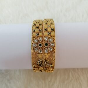 916 Gold Fancy Antique Swaroxy Diamond Bangles