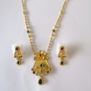916 Gold fancy Antique Jadtar Short Mangalsutra Butty Set
