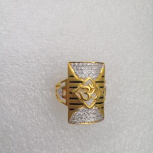 916 gold fancy met finishing rodium Gents ring