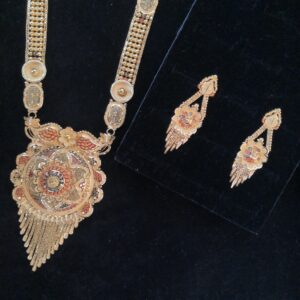 916 gold tikki work long set