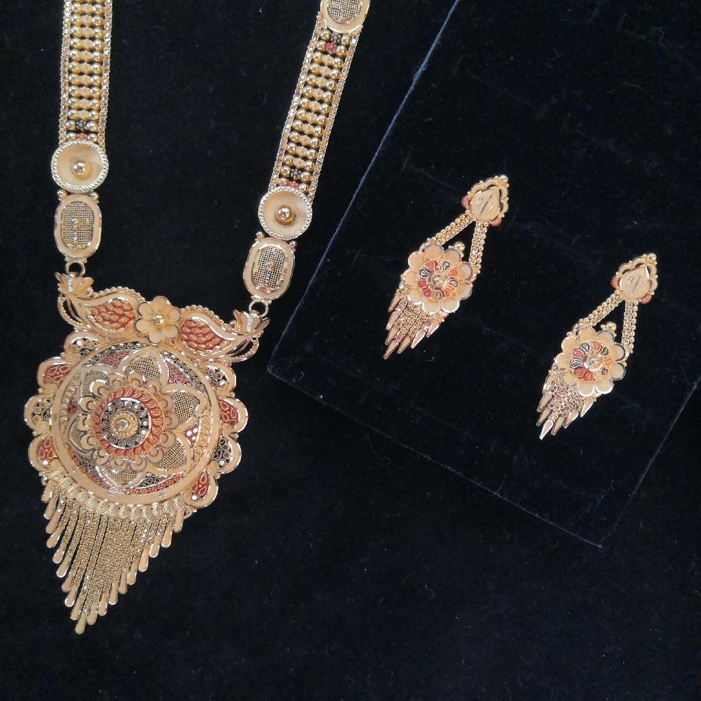 916 gold tikki work long set