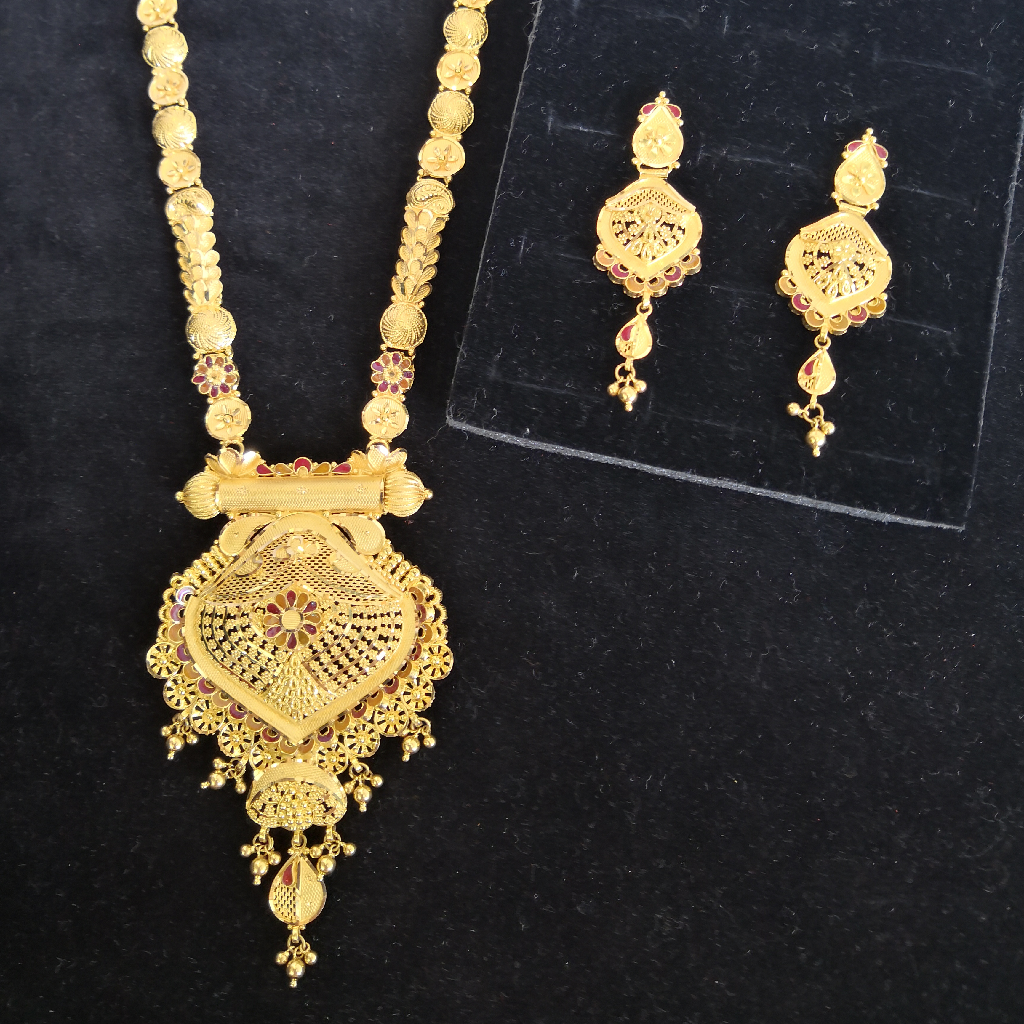 916 yellow Gold antique long set