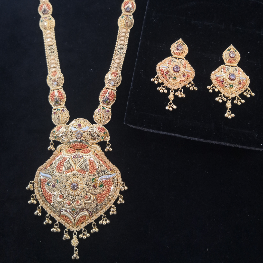 916 gold fancy kalkati long set