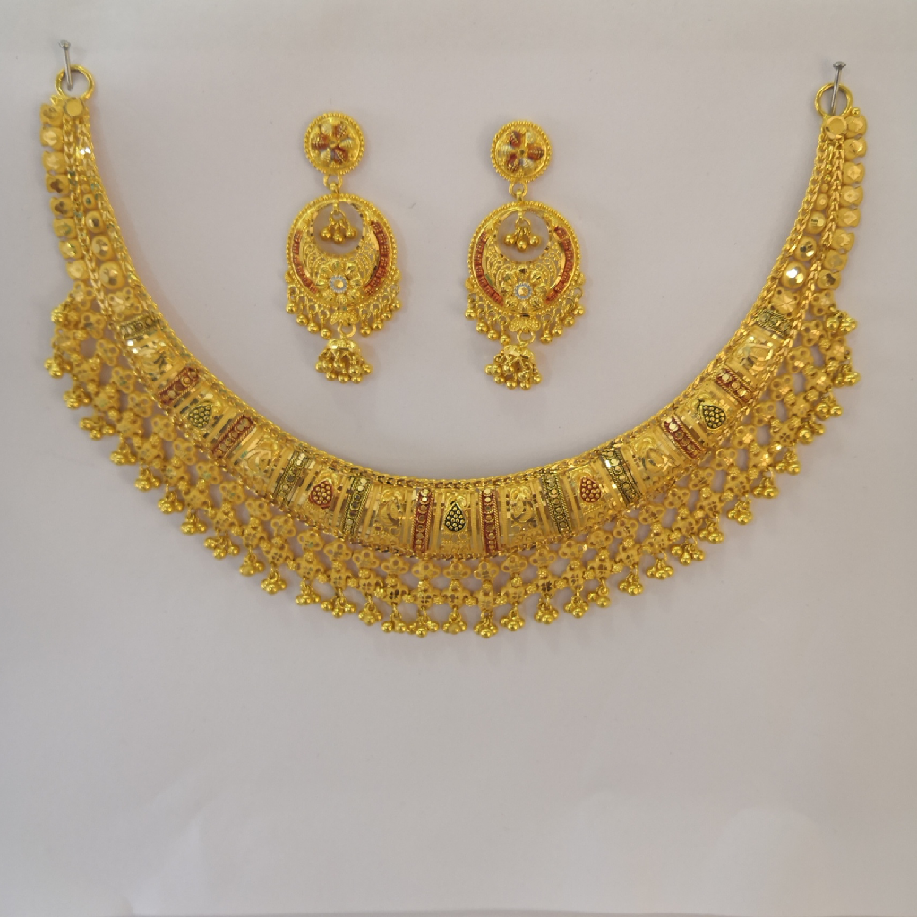 916 gold jalar kalkati short set