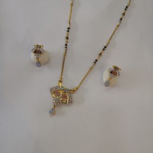 916 gold fancy multi colour short mangalsutra butty
