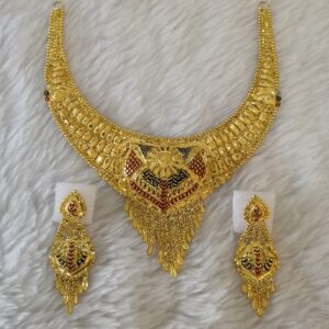 916 gold fancy tikki work short set