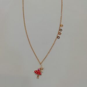 Rose gold fancy barbie doll necklace