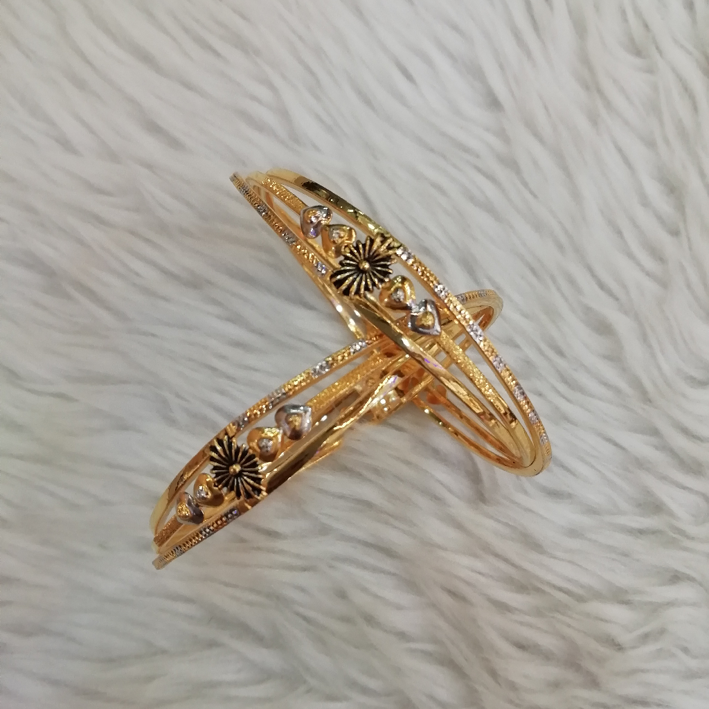 22k gold fancy oxidized copper kadli