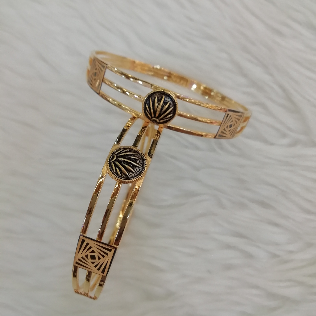 916 gold fancy oxidized copper kadli