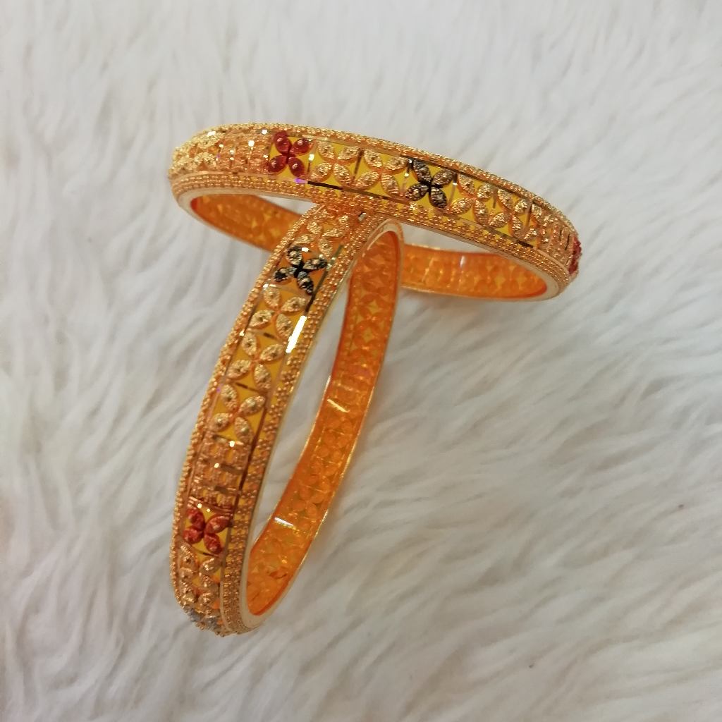 916 gold fancy kalkati work Bangles