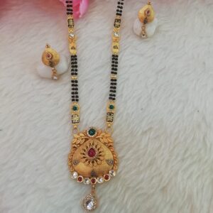 gold sawaroxy zinkoriya diamond antique long mangalsutra