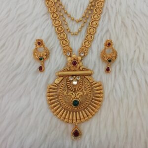 916 gold fancy antique jadtar long set