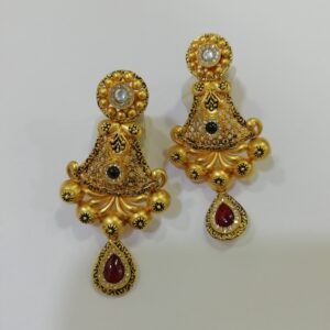 916 gold antique swarovski stones jadtar earrings